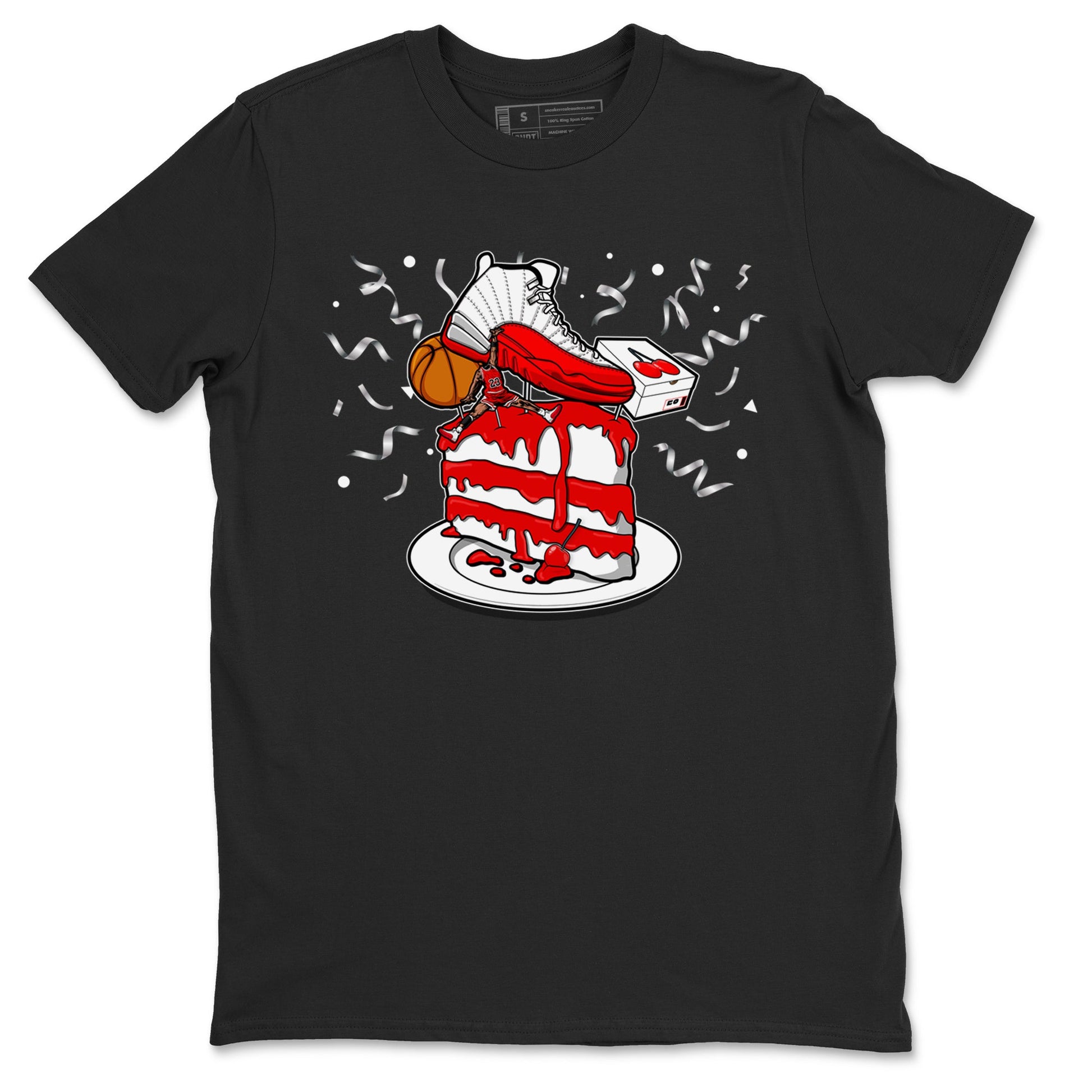 Jordan 12 Retro Cherry shirt to match jordans Varsity Red Sneaker Topper special sneaker matching tees 12s Cherry SNRT sneaker tees Unisex Black 2 T-Shirt