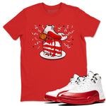 Jordan 12 Retro Cherry shirt to match jordans Varsity Red Sneaker Topper special sneaker matching tees 12s Cherry SNRT sneaker tees Unisex Red 1 T-Shirt