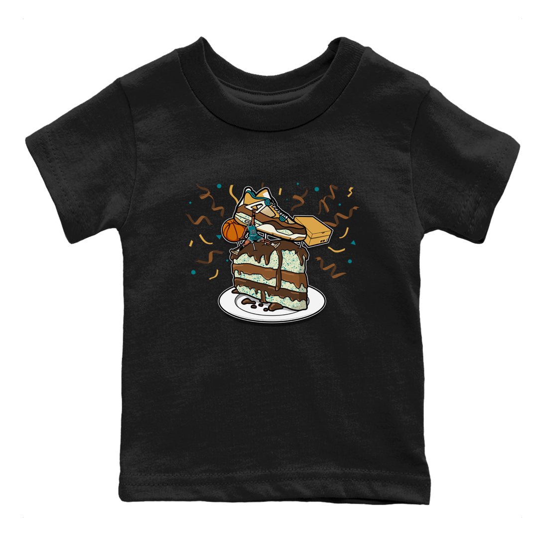 4s GS Cacao Wow shirt to match jordans Sneaker Topper sneaker tees Air Jordan 4 Cacao Wow SNRT Sneaker Release Tees Baby Toddler Black 2 T-Shirt