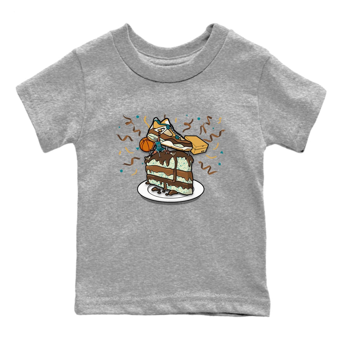 4s GS Cacao Wow shirt to match jordans Sneaker Topper sneaker tees Air Jordan 4 Cacao Wow SNRT Sneaker Release Tees Baby Toddler Heather Grey 2 T-Shirt
