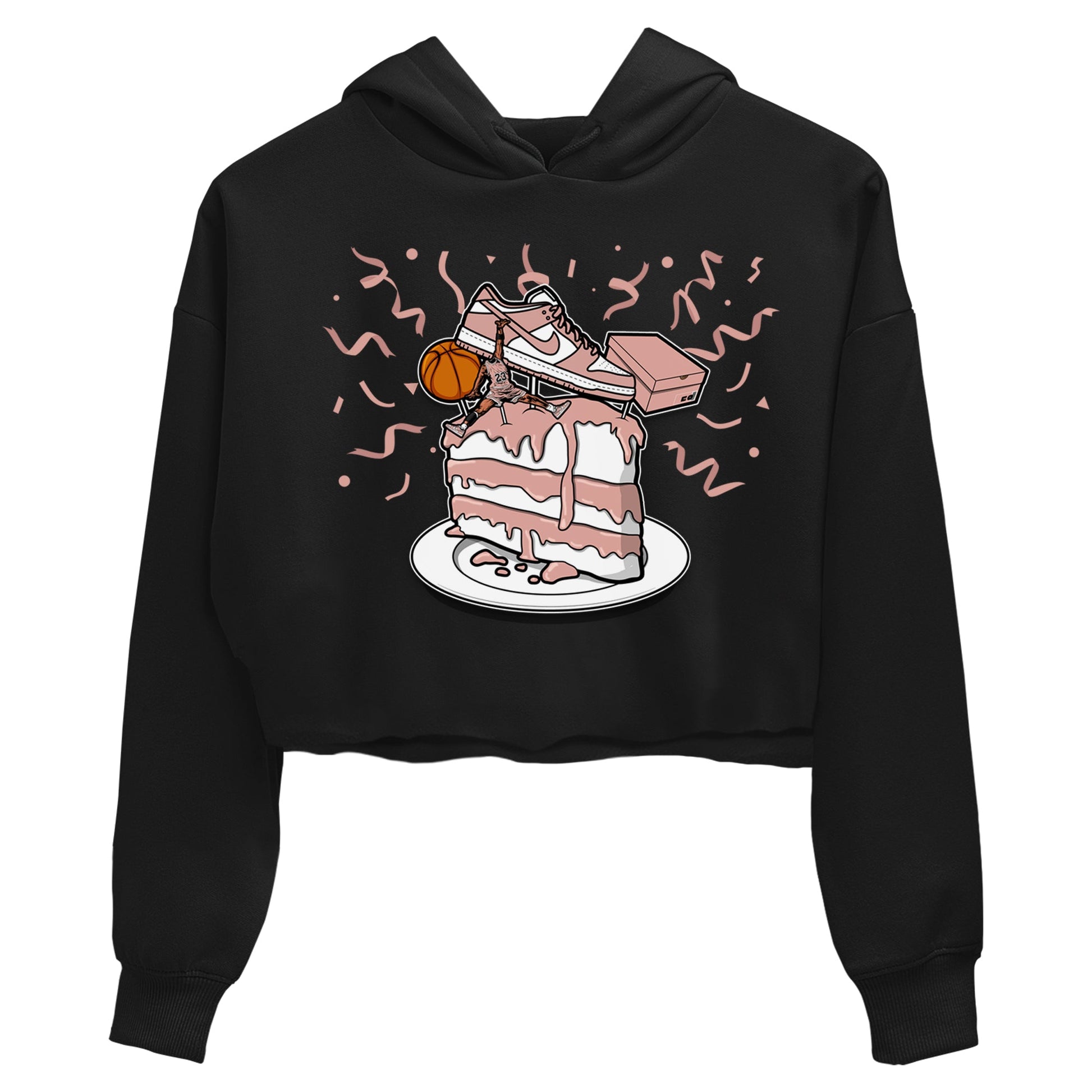 Dunk Rose Whisper shirt to match jordans Sneaker Topper sneaker tees Dunk WMNS Rose Whisper SNRT Sneaker Release Tees Black 2 Crop T-Shirt