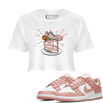 Dunk Rose Whisper shirt to match jordans Sneaker Topper sneaker tees Dunk WMNS Rose Whisper SNRT Sneaker Release Tees White 1 Crop T-Shirt