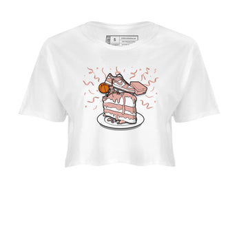 Dunk Rose Whisper shirt to match jordans Sneaker Topper sneaker tees Dunk WMNS Rose Whisper SNRT Sneaker Release Tees White 2 Crop T-Shirt