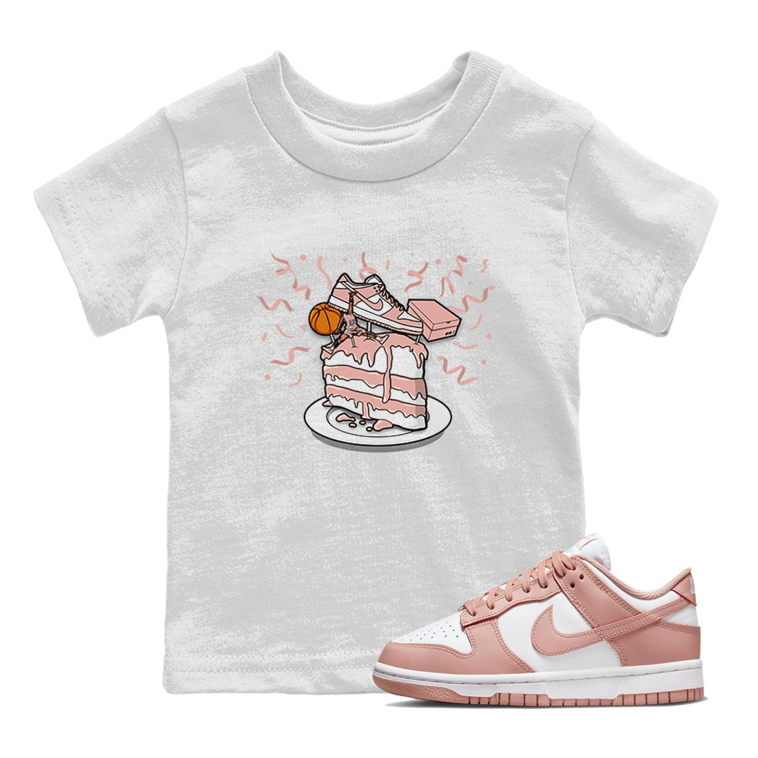 Dunk Rose Whisper shirt to match jordans Sneaker Topper sneaker tees Dunk WMNS Rose Whisper SNRT Sneaker Release Tees Baby Toddler White 1 T-Shirt