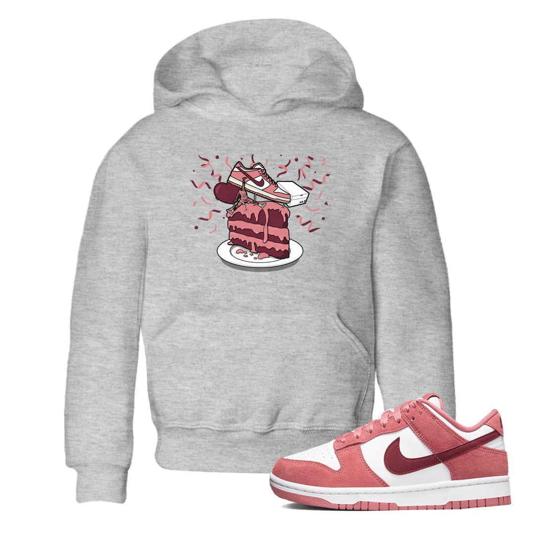 Dunk Valentine's Day shirt to match jordans Sneaker Topper sneaker tees Dunk Low Valentine's Day SNRT Sneaker release tees baby toddler Heather Grey 1 cotton Shirt