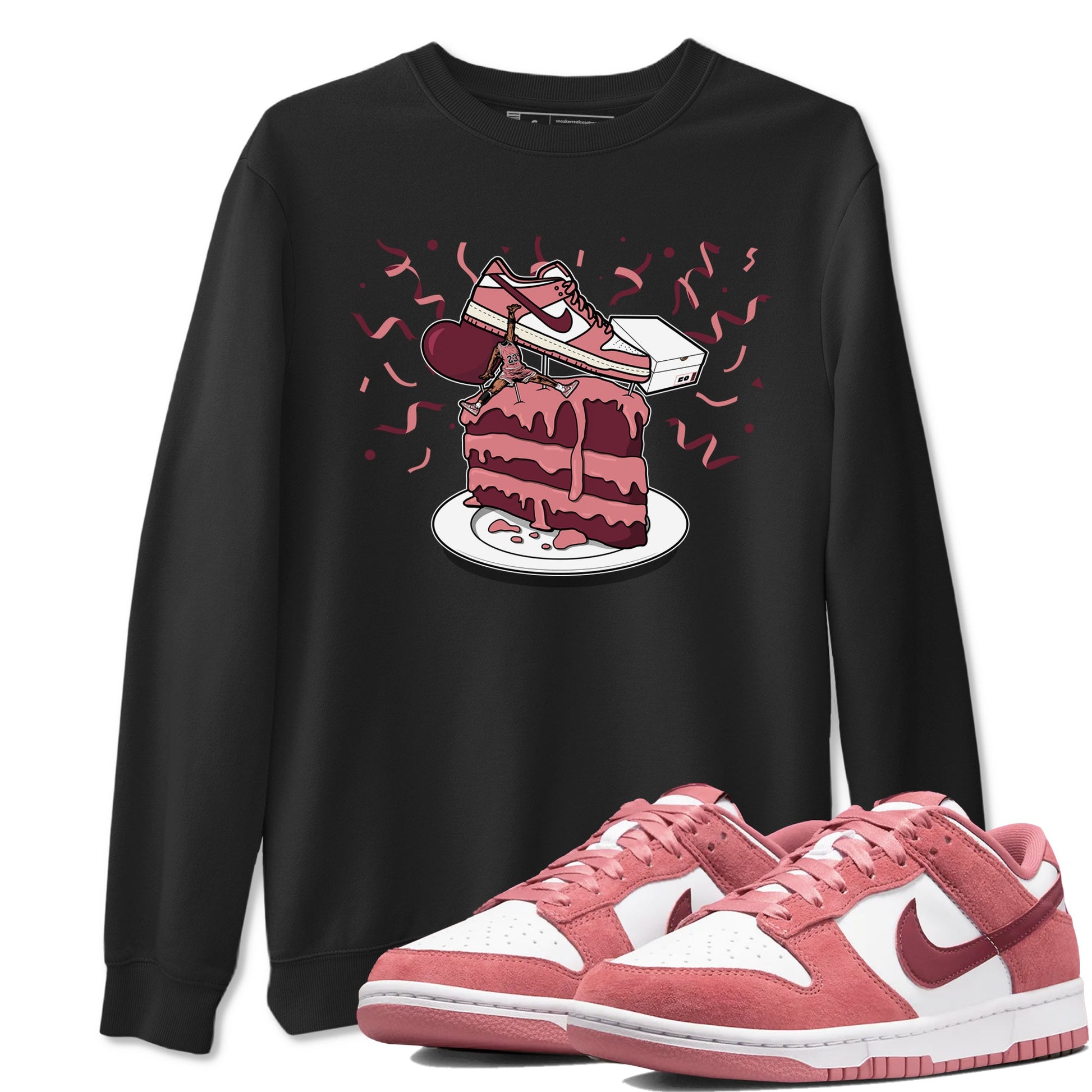 Dunk Valentine's Day shirt to match jordans Sneaker Topper sneaker tees Dunk Low Valentine's Day SNRT Sneaker Release Tees unisex cotton Black 1 crew neck shirt
