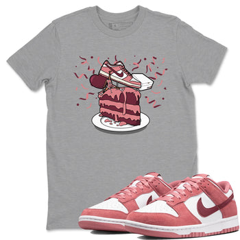 Dunk Valentine's Day shirt to match jordans Sneaker Topper sneaker tees Dunk Low Valentine's Day SNRT Sneaker Release Tees unisex cotton Heather Grey 1 crew neck shirt