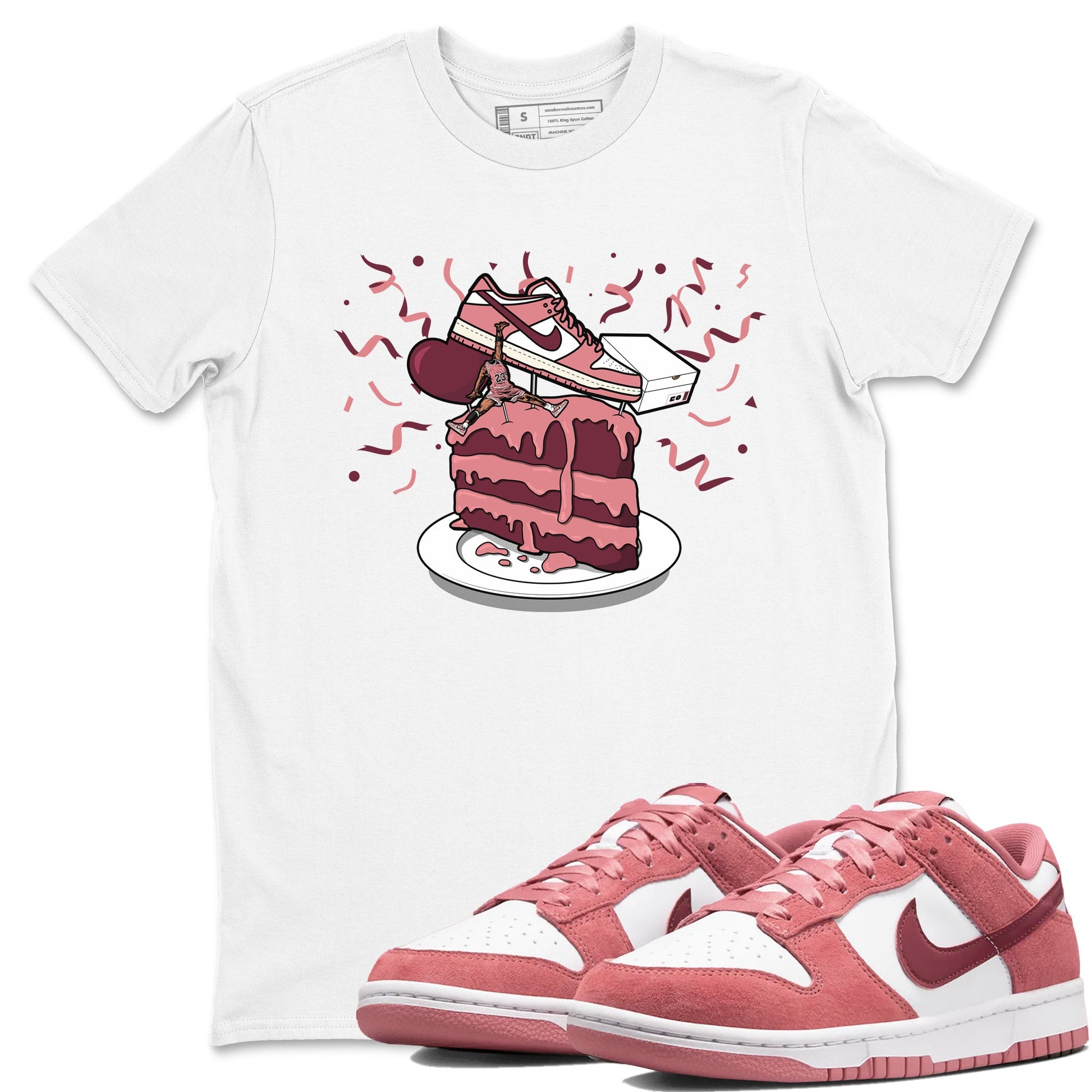 Dunk Valentine's Day shirt to match jordans Sneaker Topper sneaker tees Dunk Low Valentine's Day SNRT Sneaker Release Tees unisex cotton White 1 crew neck shirt