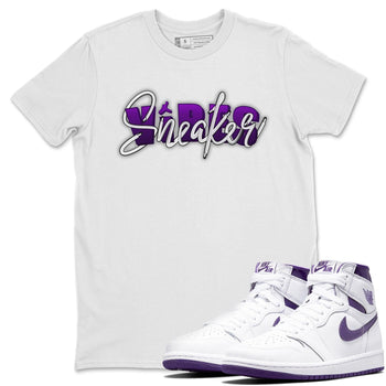 Jordan 1 WMNS Court Purple Sneaker Match Tees Sneaker Vibes Sneaker Tees Jordan 1 WMNS Court Purple Sneaker Release Tees Unisex Shirts
