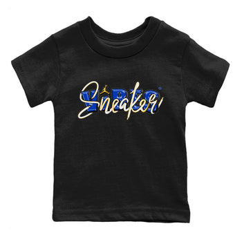 Jordan 1 Game Royal and Varsity Maize Sneaker Match Tees Sneaker Vibes Sneaker Tees Jordan 1 Game Royal and Varsity Maize Sneaker Release Tees Kids Shirts
