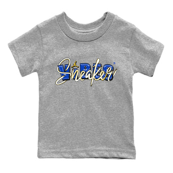 Jordan 1 Game Royal and Varsity Maize Sneaker Match Tees Sneaker Vibes Sneaker Tees Jordan 1 Game Royal and Varsity Maize Sneaker Release Tees Kids Shirts