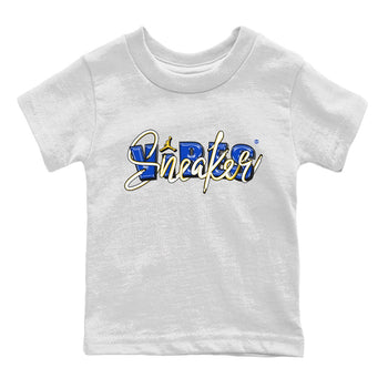Jordan 1 Game Royal and Varsity Maize Sneaker Match Tees Sneaker Vibes Sneaker Tees Jordan 1 Game Royal and Varsity Maize Sneaker Release Tees Kids Shirts