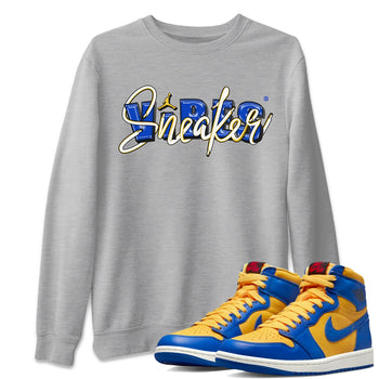 Jordan 1 Game Royal and Varsity Maize Sneaker Match Tees Sneaker Vibes Sneaker Tees Jordan 1 Game Royal and Varsity Maize Sneaker Release Tees Unisex Shirts