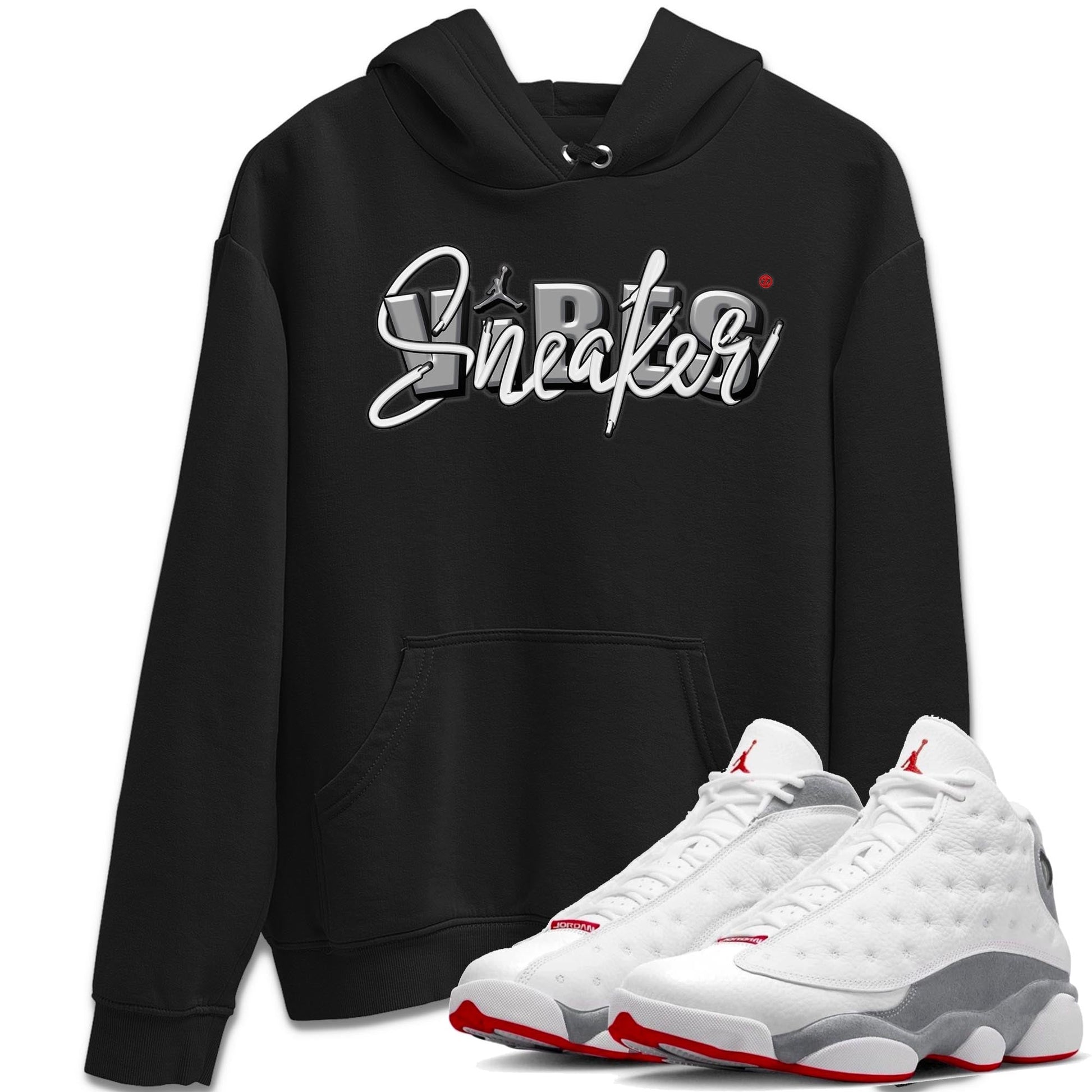 AJ13 Wolf Grey Sneaker Match Tees Sneaker Vibes Sneaker Tees Air Jordan 13 Wolf Grey SNRT Sneaker Release Tees Unisex Shirts Black 1