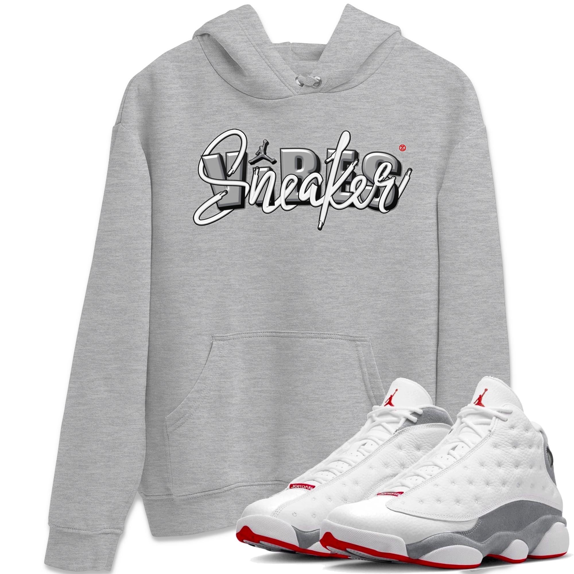 AJ13 Wolf Grey Sneaker Match Tees Sneaker Vibes Sneaker Tees Air Jordan 13 Wolf Grey SNRT Sneaker Release Tees Unisex Shirts Heather Grey 1