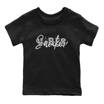 AJ13 Wolf Grey Sneaker Match Tees Sneaker Vibes Sneaker Tees Air Jordan 13 Wolf Grey SNRT Sneaker Release Tees Kids Shirts Black 2