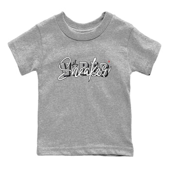 AJ13 Wolf Grey Sneaker Match Tees Sneaker Vibes Sneaker Tees Air Jordan 13 Wolf Grey SNRT Sneaker Release Tees Kids Shirts Heather Grey 2