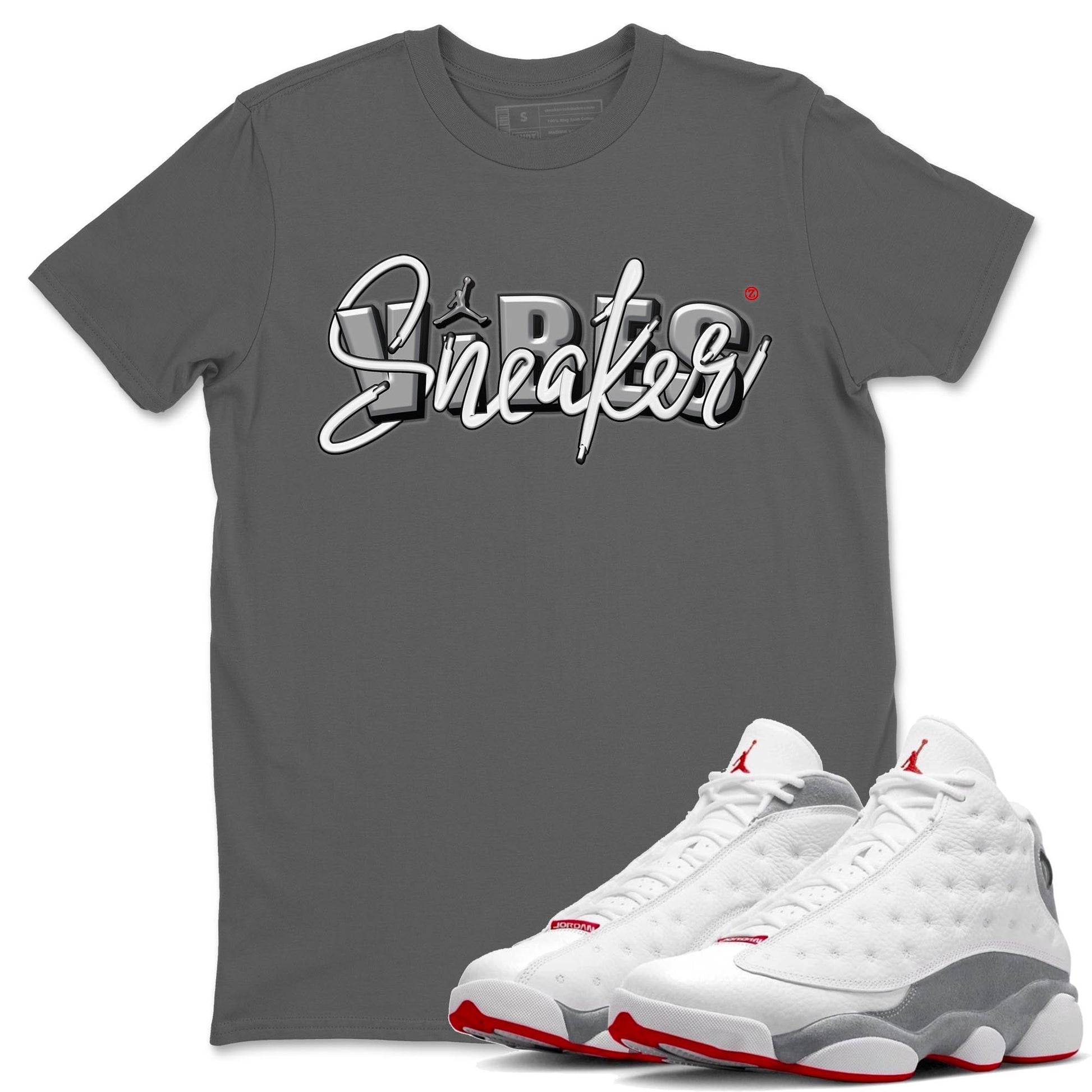 AJ13 Wolf Grey Sneaker Match Tees Sneaker Vibes Sneaker Tees Air Jordan 13 Wolf Grey SNRT Sneaker Release Tees Unisex Shirts Cool Grey 1