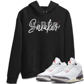 Air Jordan 3 White Cement Sneaker Match Tees Sneaker Vibes Sneaker Tees AJ 3s White Cement Sneaker Release Tees Unisex Shirts Black 1