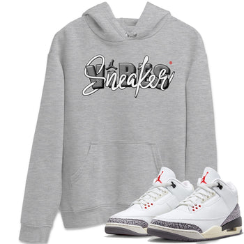 Air Jordan 3 White Cement Sneaker Match Tees Sneaker Vibes Sneaker Tees AJ 3s White Cement Sneaker Release Tees Unisex Shirts Heather Grey 1