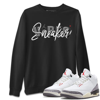 Air Jordan 3 White Cement Sneaker Vibes Crew Neck Sneaker Tees AJ 3s White Cement Sneaker T-Shirts Washing and Care Tip