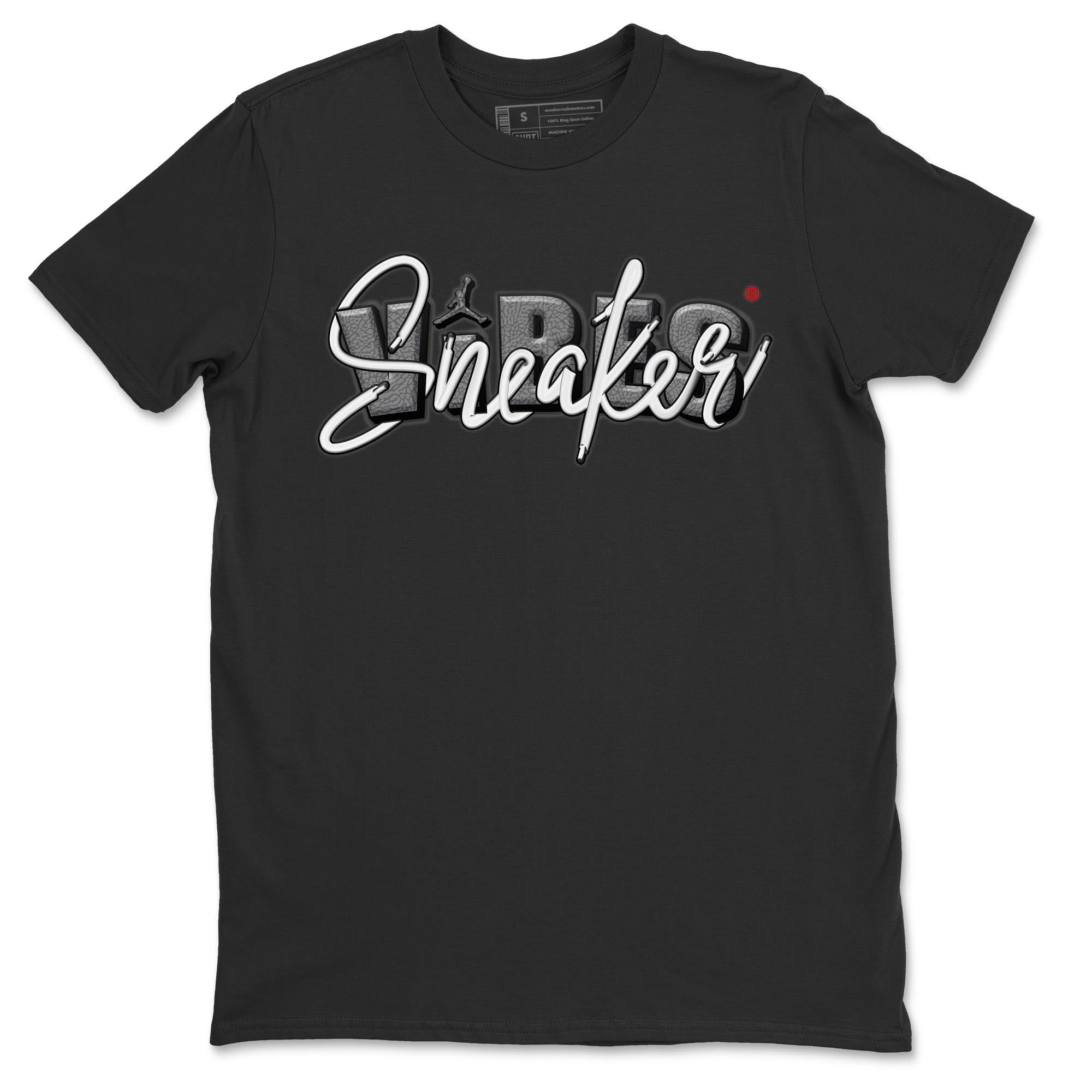 Air Jordan 3 White Cement Sneaker Match Tees Sneaker Vibes Sneaker Tees AJ 3s White Cement Sneaker Release Tees Unisex Shirts Black 2