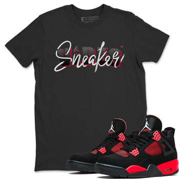 Jordan 4 Red Thunder Sneaker Match Tees Sneaker Vibes Sneaker Tees Jordan 4 Red Thunder Sneaker Release Tees Unisex Shirts