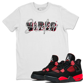 Jordan 4 Red Thunder Sneaker Match Tees Sneaker Vibes Sneaker Tees Jordan 4 Red Thunder Sneaker Release Tees Unisex Shirts