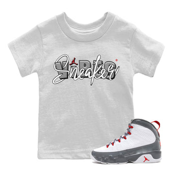 Jordan 9 Fire Red Sneaker Match Tees Sneaker Vibes Sneaker Tees Jordan 9 Fire Red Sneaker Release Tees Kids Shirts