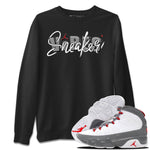 Jordan 9 Fire Red Sneaker Match Tees Sneaker Vibes Sneaker Tees Jordan 9 Fire Red Sneaker Release Tees Unisex Shirts