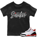 Jordan 3 Fire Red Sneaker Match Tees Sneaker Vibes Sneaker Tees Jordan 3 Fire Red Sneaker Release Tees Kids Shirts