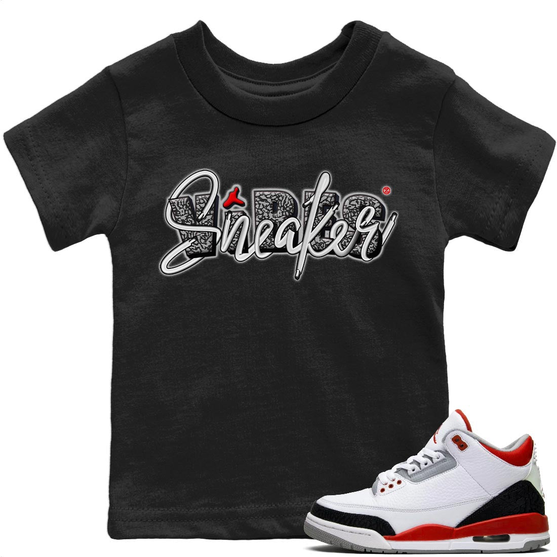 Jordan 3 Fire Red Sneaker Match Tees Sneaker Vibes Sneaker Tees Jordan 3 Fire Red Sneaker Release Tees Kids Shirts