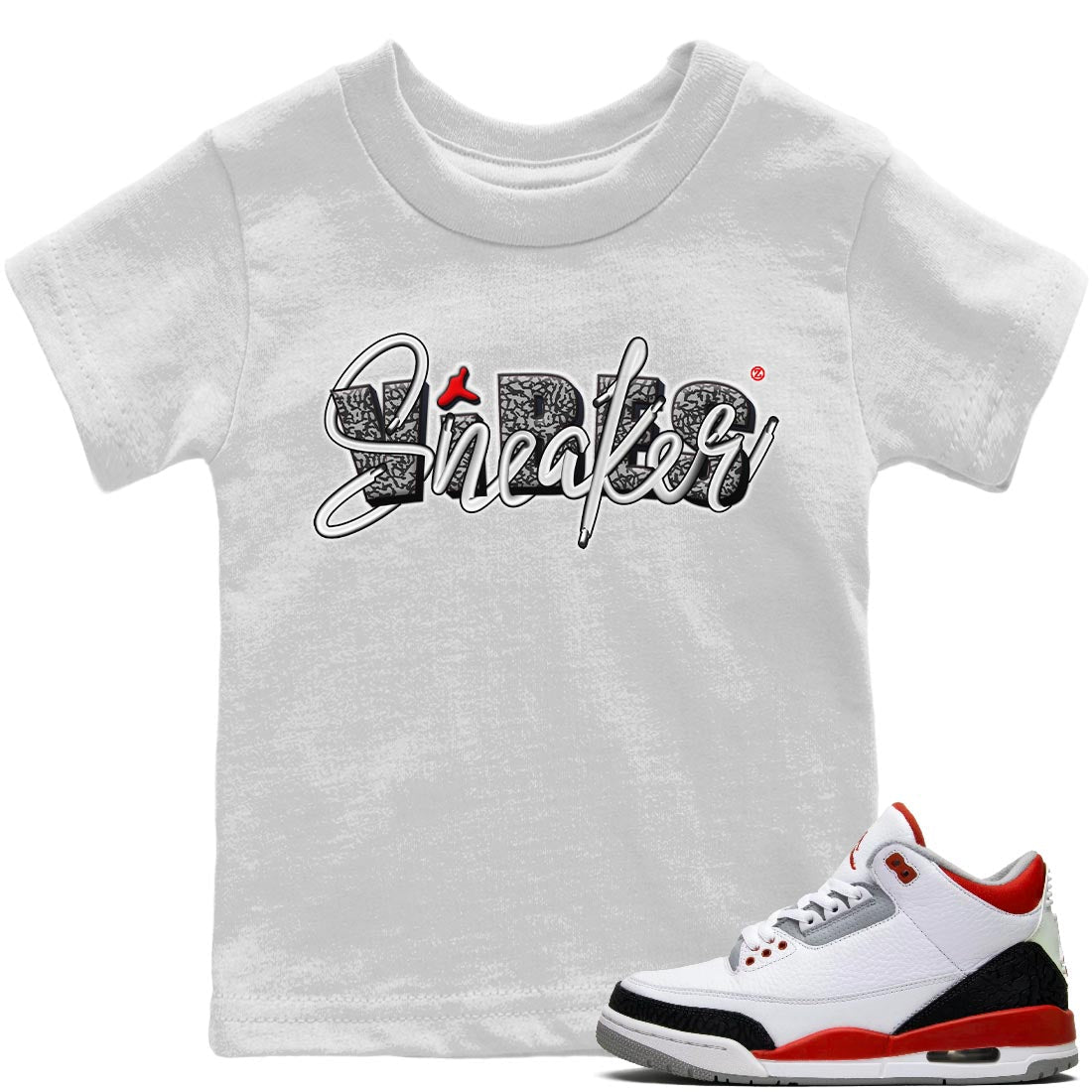Jordan 3 Fire Red Sneaker Match Tees Sneaker Vibes Sneaker Tees Jordan 3 Fire Red Sneaker Release Tees Kids Shirts