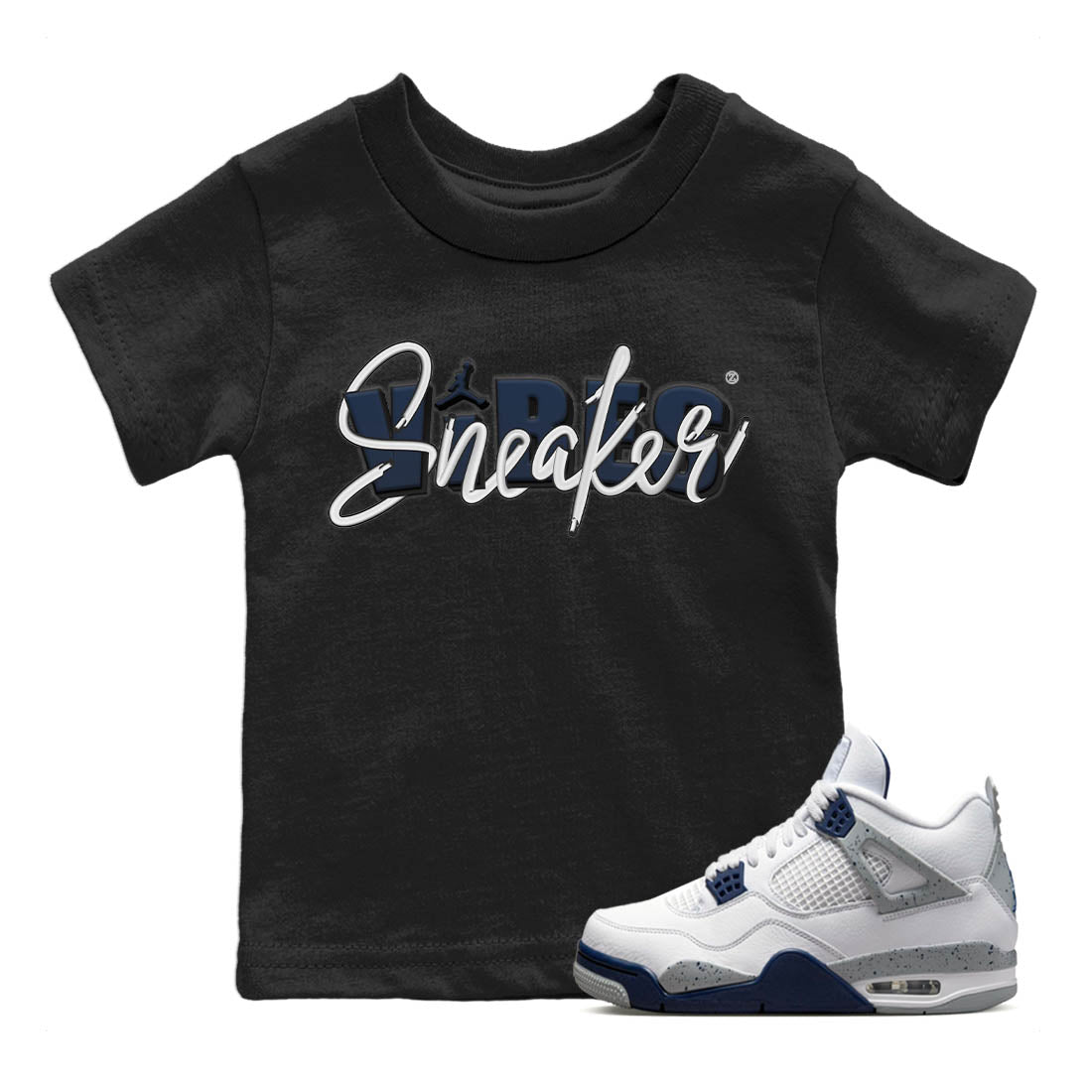Jordan 4 Midnight Navy Sneaker Match Tees Sneaker Vibes Sneaker Tees Jordan 4 Midnight Navy Sneaker Release Tees Kids Shirts