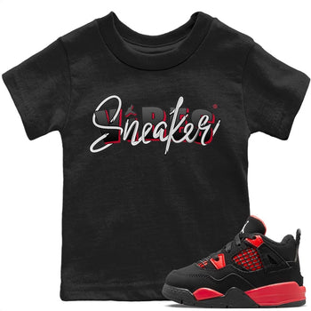 Jordan 4 Red Thunder Sneaker Match Tees Sneaker Vibes Sneaker Tees Jordan 4 Red Thunder Sneaker Release Tees Kids Shirts