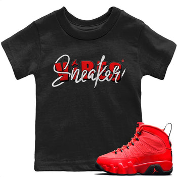 Jordan 9 Chile Red Sneaker Match Tees Sneaker Vibes Sneaker Tees Jordan 9 Chile Red Sneaker Release Tees Kids Shirts