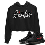 Yeezy 350 Bred shirt to match jordans Sneaker Vibes sneaker tees Yeezy Boost 350 V2 Bred SNRT Sneaker Release Tees Black 1 Crop T-Shirt