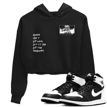 Air Jordan 1 High OG Black White shirt to match jordans Sneakerhead Badge sneaker tees Air Jordan 1 Black White SNRT Sneaker Release Tees Black 1 crop length shirt