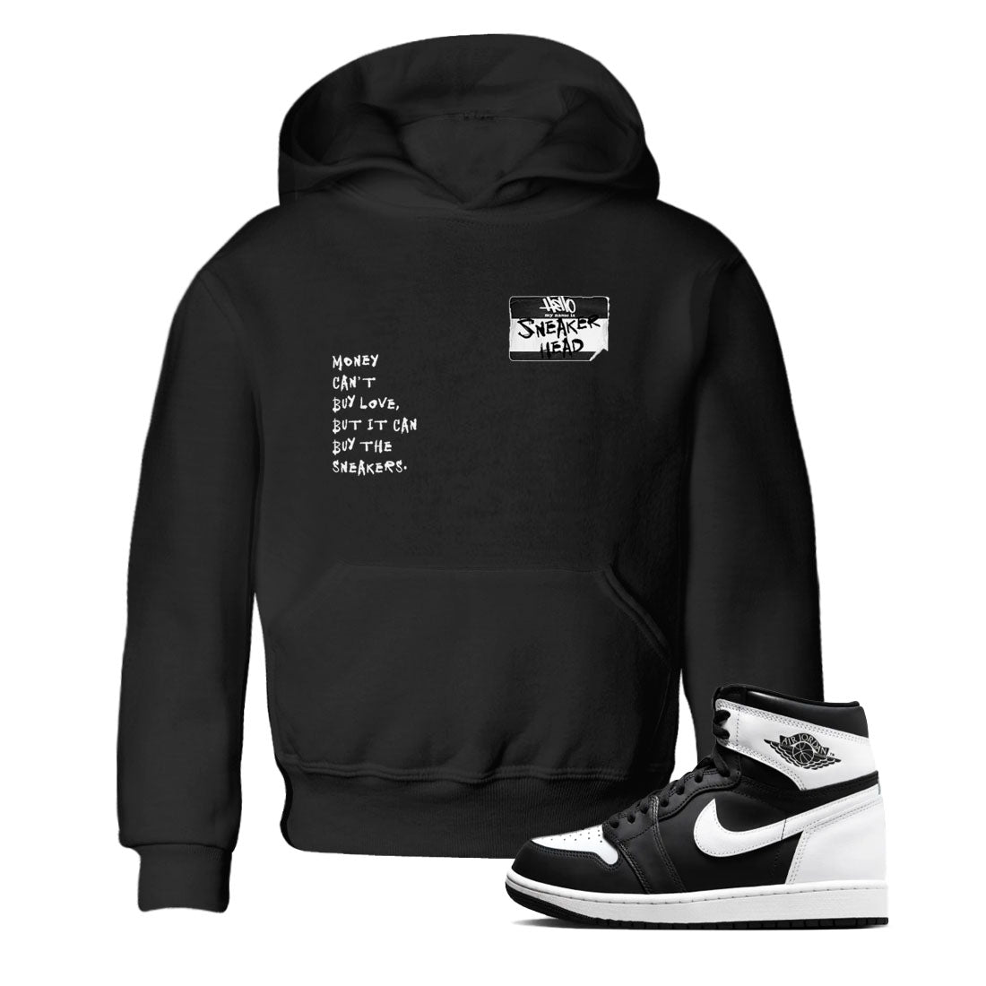 Air Jordan 1 High OG Black White shirt to match jordans Sneakerhead Badge sneaker tees Air Jordan 1 Black White SNRT sneaker release tees baby toddler Black 1 cotton Shirt