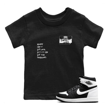 Air Jordan 1 High OG Black White shirt to match jordans Sneakerhead Badge sneaker tees Air Jordan 1 Black White SNRT sneaker release tees baby toddler Black 1 cotton Shirt