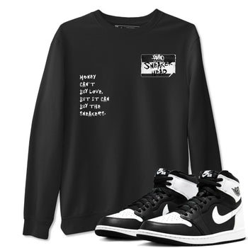 Air Jordan 1 High OG Black White shirt to match jordans Sneakerhead Badge sneaker tees Air Jordan 1 Black White SNRT Sneaker Release Tees unisex cotton Black 1 crew neck shirt