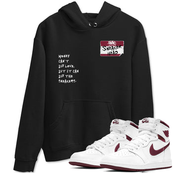1s Metallic Burgundy shirt to match jordans Sneakerhead Badge sneaker tees Air Jordan 1 Metallic Burgundy SNRT Sneaker Release Tees unisex cotton Black 1 crew neck shirt