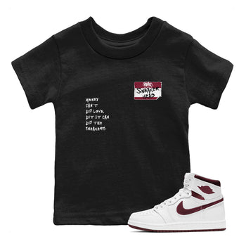 1s Metallic Burgundy shirt to match jordans Sneakerhead Badge sneaker tees Air Jordan 1 Metallic Burgundy SNRT sneaker release tees baby toddler Black 1 cotton Shirt