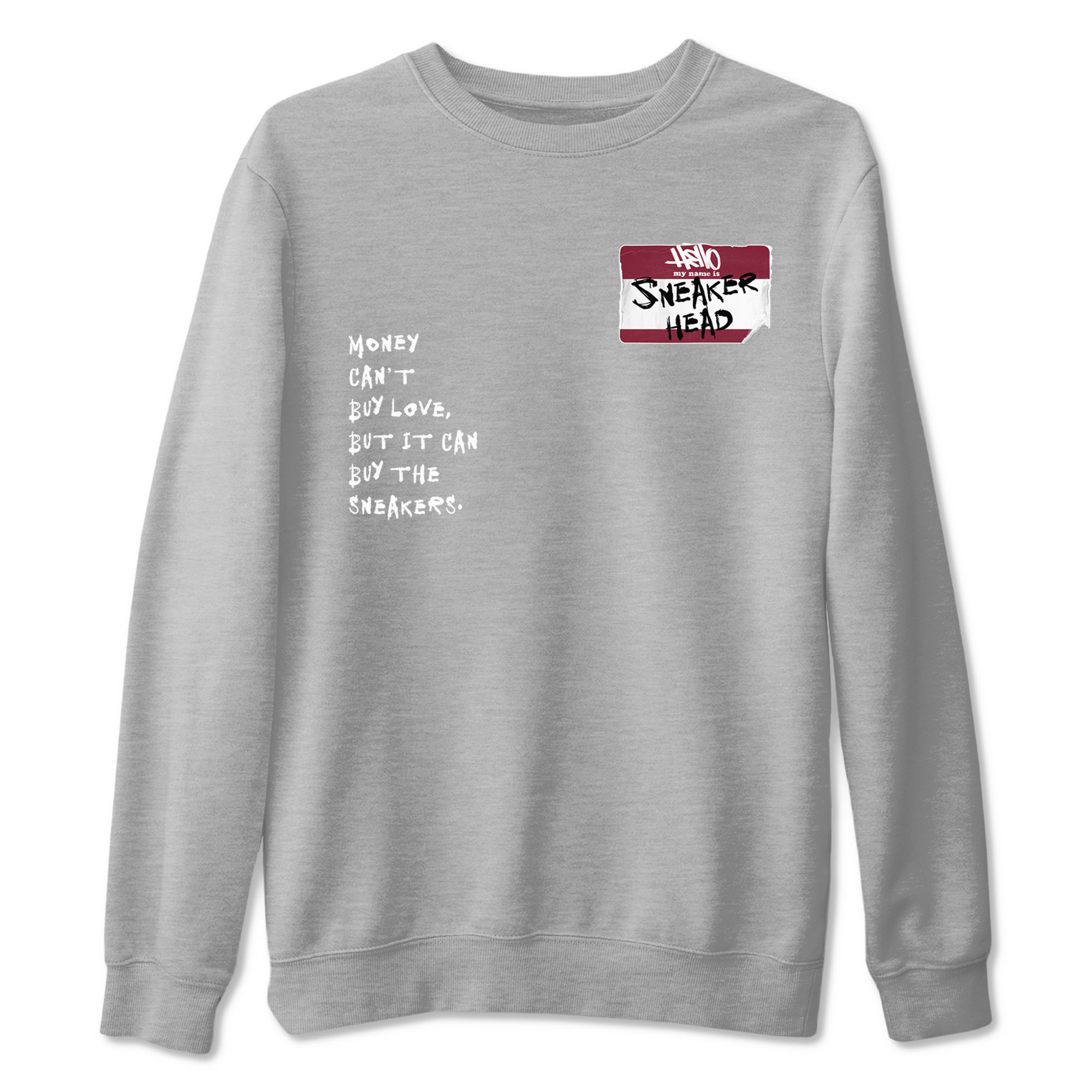 1s Metallic Burgundy shirt to match jordans Sneakerhead Badge sneaker tees Air Jordan 1 Metallic Burgundy SNRT Sneaker Release Tees unisex cotton Heather Grey 2 crew neck shirt