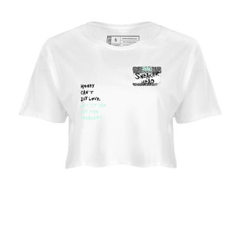 3s Green Glow shirt to match jordans Sneakerhead Badge sneaker tees Air Jordan 3 Green Glow SNRT Sneaker Release Tees White 2 crop length shirt