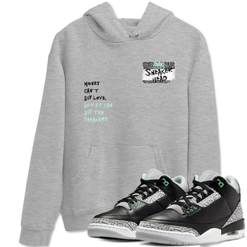 3s Green Glow shirt to match jordans Sneakerhead Badge sneaker tees Air Jordan 3 Green Glow SNRT Sneaker Release Tees unisex cotton Heather Grey 1 crew neck shirt