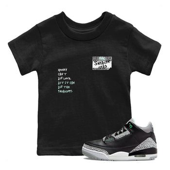 3s Green Glow shirt to match jordans Sneakerhead Badge sneaker tees Air Jordan 3 Green Glow SNRT sneaker release tees baby toddler Black 1 cotton Shirt