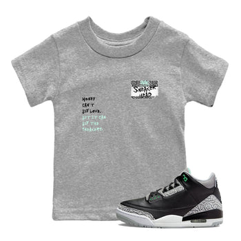 3s Green Glow shirt to match jordans Sneakerhead Badge sneaker tees Air Jordan 3 Green Glow SNRT sneaker release tees baby toddler Heather Grey 1 cotton Shirt