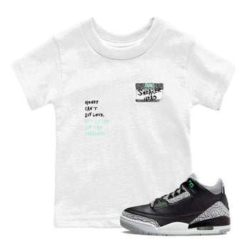 3s Green Glow shirt to match jordans Sneakerhead Badge sneaker tees Air Jordan 3 Green Glow SNRT sneaker release tees baby toddler White 1 cotton Shirt