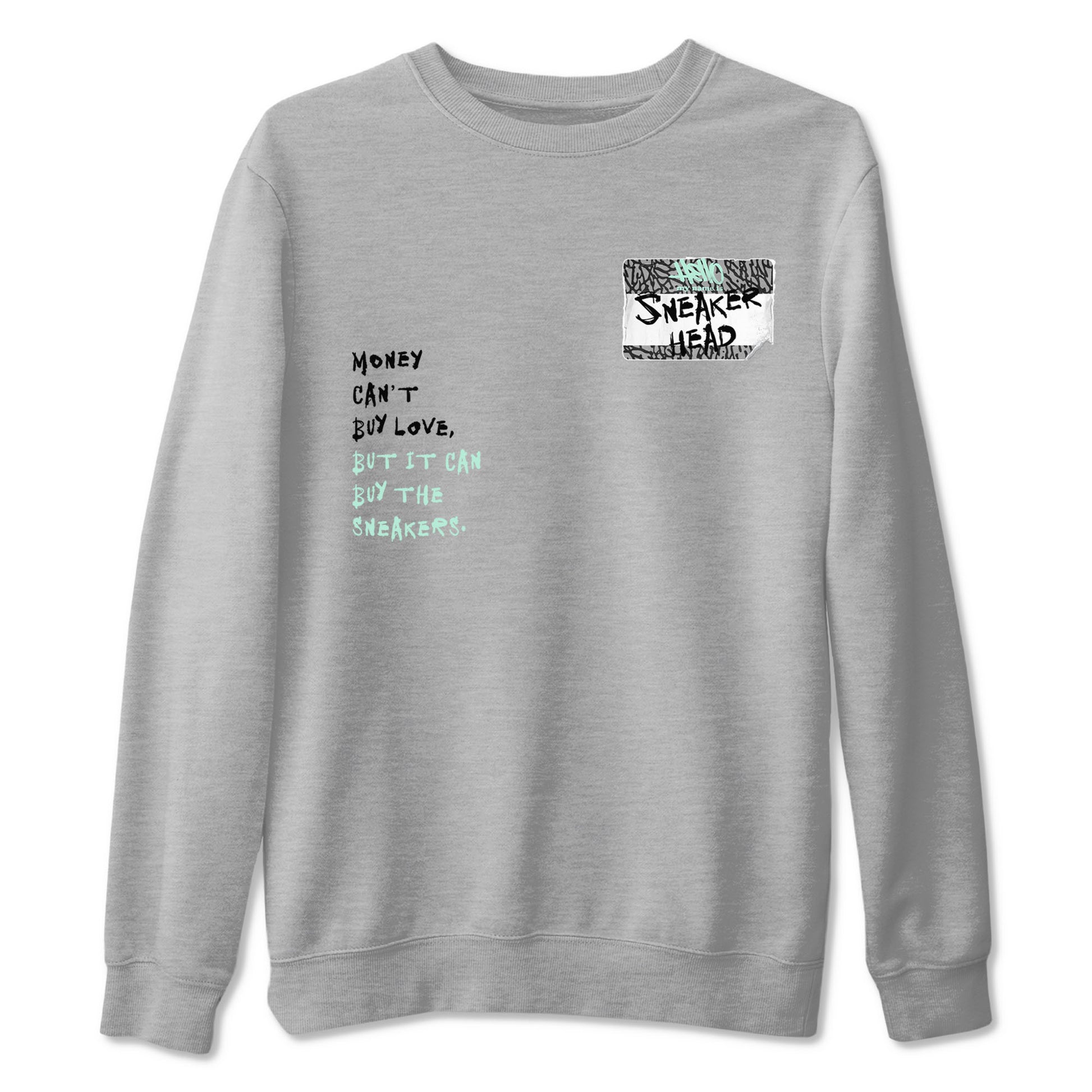 3s Green Glow shirt to match jordans Sneakerhead Badge sneaker tees Air Jordan 3 Green Glow SNRT Sneaker Release Tees unisex cotton Heather Grey 2 crew neck shirt